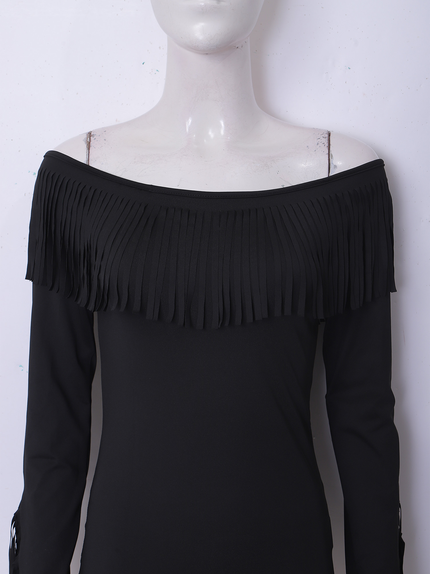 여성용 오프숄더 술 장식 블라우스, 긴 소매, 술 장식 - Blouse Off Shoulder 리뷰 및 가격