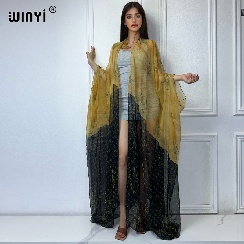 2023 WINYI 유럽 여성 기모노 카디건 스티치 카 - Cover Up Kaftan 리뷰 및 가격
