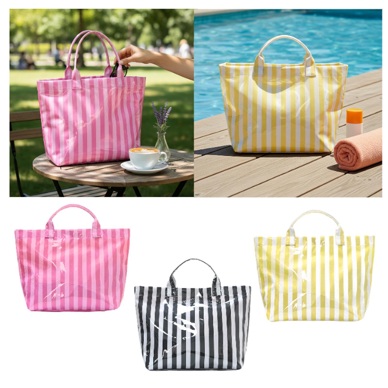 여성용 대형 스트라이프 무늬 방수 토트백, 캐주얼한 주 - Tote Bag Beach 리뷰 및 가격